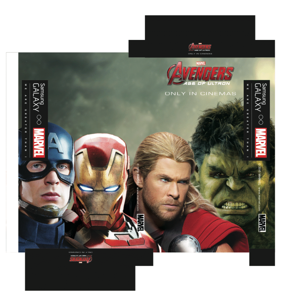 Troquel Caja Protector Samsung Avengers